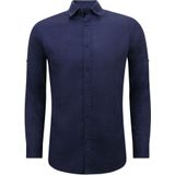 Enos - Linnen Overhemd - Licht Blauw - Regular Fit - Lange Mouwen