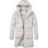 Local Fanatic - 3361 - Lange Gewatteerde Puffer Parka - Creme/Wit - Polyester