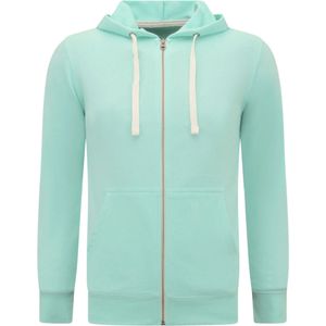 Hoodie Heren met Rits - Trainingsvest Heren - Sportvest - Mint Groen