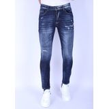 Local Fanatic - 1101 - Slim Fit Jeans - Donkerblauw - Met Gaten