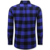 Flanellen Overhemden Heren - Houthakkersblouse - Houthakkers Overhemd Heren - Blauw