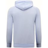 Hoodie Heren - Trui Heren - Sweater Heren - Effen Basic Slim Fit - Licht Blauw