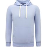 Hoodie Heren - Trui Heren - Sweater Heren - Effen Basic Slim Fit - Licht Blauw