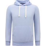 Hoodie Heren - Trui Heren - Sweater Heren - Effen Basic Slim Fit - Licht Blauw
