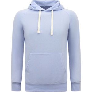 Hoodie Heren - Trui Heren - Sweater Heren - Effen Basic Slim Fit - Licht Blauw