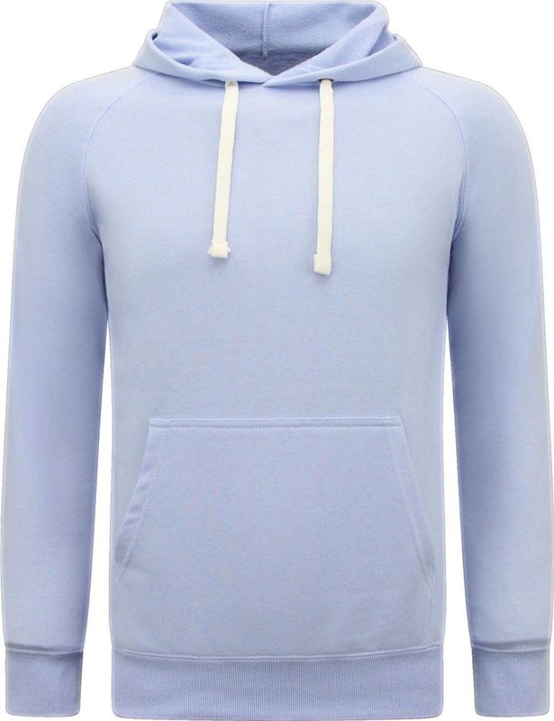 Hoodie Heren - Trui Heren - Sweater Heren - Effen Basic Slim Fit - Licht Blauw