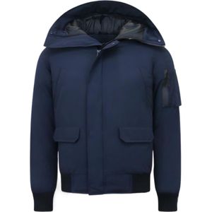 Enos - 8821 - Winterjas - Blauw - Korte Model - Heren