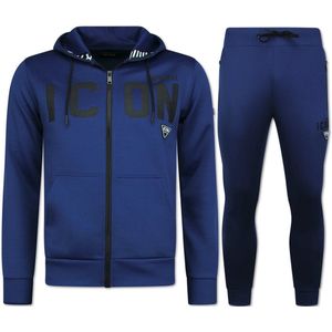 ICON Huispak - Trainingspak - Heren - Blauw - 80% Polyester, 20% Katoen