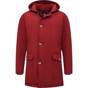Winterjas Heren Parka - Gewatteerde Jassen Heren - 7101 - Rode Jas