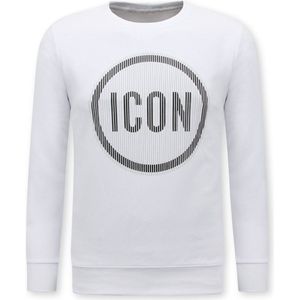 Heren Sweater ICON - Mannen Trui - Wit
