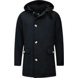 Lange Parka Heren met Capuchon - 7101 - Zwart