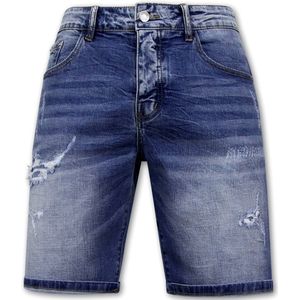Stretch Korte Broek Heren - Denim Short - Blauw