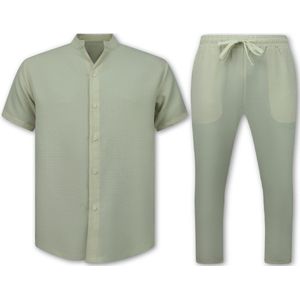 Enos - Linnen Twinset - Beige - 100% Polyester