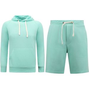 Hoodie Heren - Joggingshort Heren - SET - Mint Groen