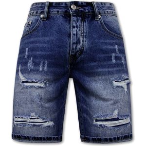 Slim Fit Korte Broek Heren - Denim Short - Blauw