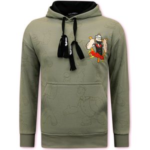 Hoodie Heren met Capuchon - Popeye - Grijs