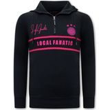 Heren Training Sweater - Double Line Signed - Blauw / Roze