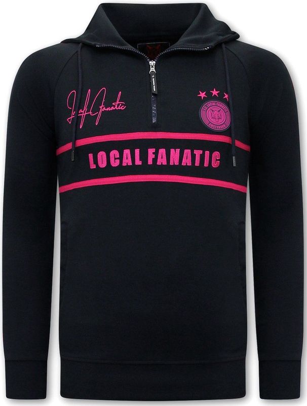 Heren Training Sweater - Double Line Signed - Blauw / Roze