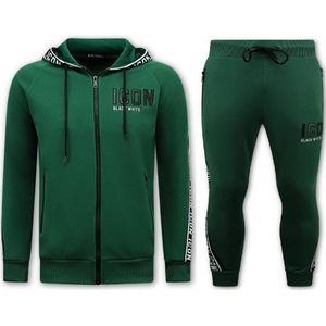 Tony - ICON - Trainingspak - Groen - Joggingpak Volwassenen