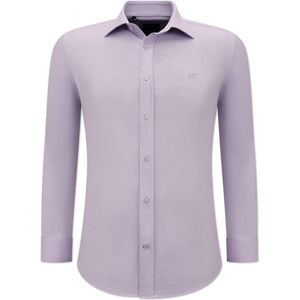 Gentile Bellini - Banco Oxford Shirt - Paars - Getailleerd Heren Overhemd