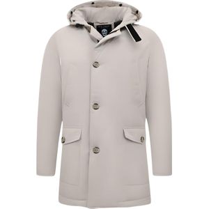 Enos - Gewatteerde Parka - Beige - 65% Katoen 35% Polyester