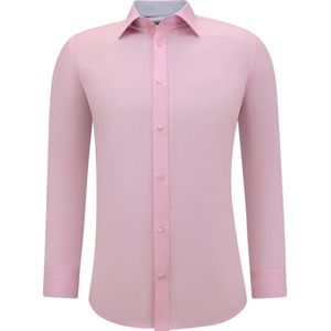 Gentile Bellini - Overhemden - Roze - Lange Mouw - Effen - Slim Fit
