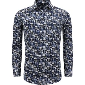 Local Fanatic - Heren Blouse - Blauw - Lange Mouwen - Casual Overhemd