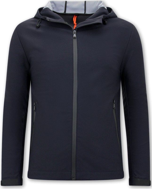 Heren Zomerjas Kort met Capuchon - Blauw