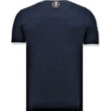 T-shirt Heren met Opdruk - Predator Neon Print - Blauw