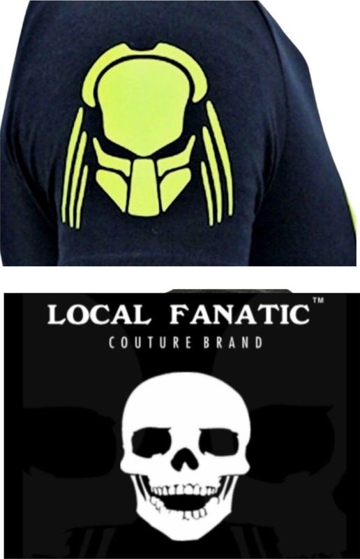 T-shirt Heren met Opdruk - Predator Neon Print - Blauw