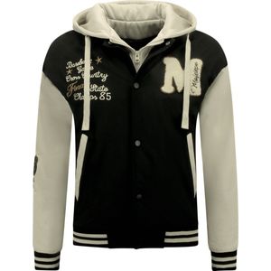 Enos - Baseball Jacket Classic Oversized - Zwart - 100% Polyester