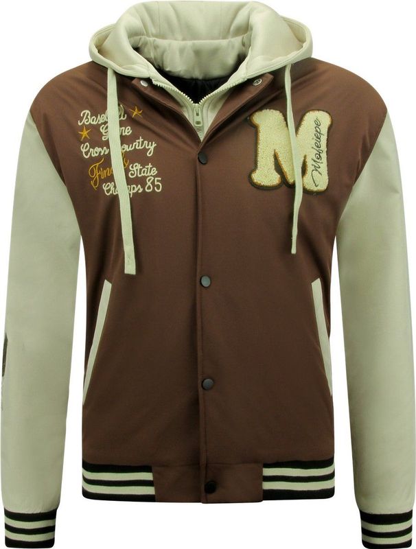 Enos - Baseball Jas - Bruin - 100% Polyester - Oversized