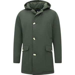 Lange Winterjas Heren Parka - 7101 - Groen