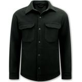 Heren Flannel Overshirt met Zakken - 501 - Zwart