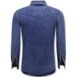 Local Fanatic - Spijker Blouse - Blauw - Denim Overhemd - Lange Mouwen - Slim Fit