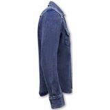 Local Fanatic - Spijker Blouse - Blauw - Denim Overhemd - Lange Mouwen - Slim Fit