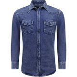 Local Fanatic - Spijker Blouse - Blauw - Denim Overhemd - Lange Mouwen - Slim Fit