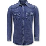 Local Fanatic - Spijker Blouse - Blauw - Denim Overhemd - Lange Mouwen - Slim Fit