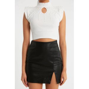 Robin-Collection - Elastische Ribstof Top - Zwart