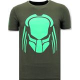T-shirt Heren met Print - Predator Neon Print - Groen