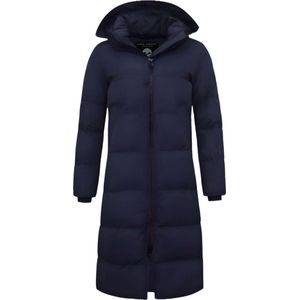 Puffer Jacket Dames Lang Getailleerd - 8606 - Blauw