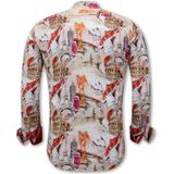 Gentile Bellini - Slim Fit Overhemd - Bruin - Lange Mouwen - Strijkvrij