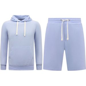 Hoodie Heren - Korte Joggingbroek Heren - SET - Licht Blauw