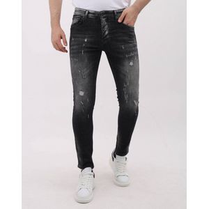 Ripped Jeans Heren Slim fit met Stretch - MM1 - Grijs