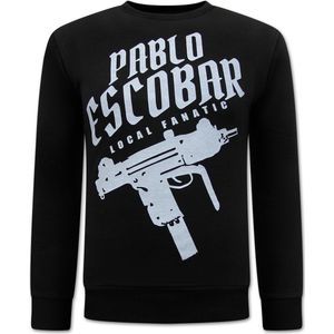 Pablo Escobar Uzi Opdruk Heren Sweater - Zwart