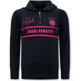 Heren Training Sweater - Double Line Signed - Blauw / Oranje