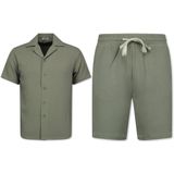 Enos Ribbed oversized shirt zomer set