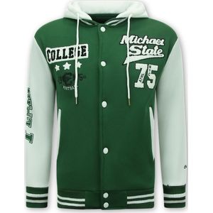 Enos - 905 - Baseball Vest met Capuchon - Groen