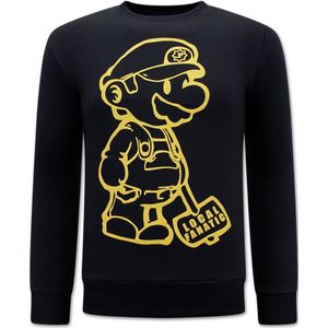 Cartoon Design Heren Sweater - Zwart