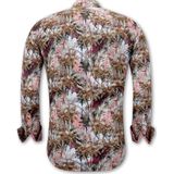 Gentile Bellini - Hawaii - Blouse - Bruin - Slim Fit - Lange Mouwen